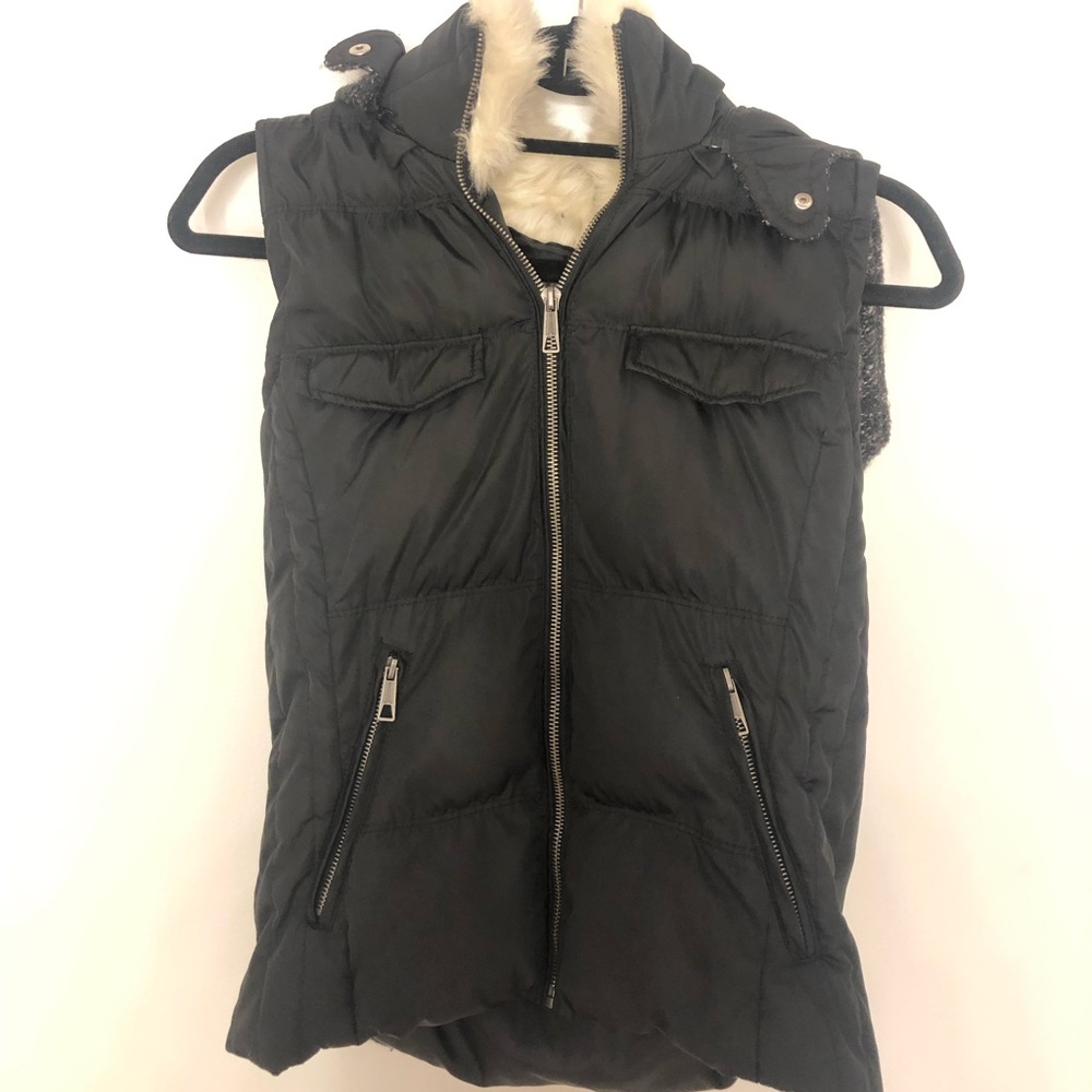 Black Vest with fur trim
